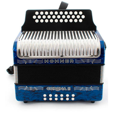 Acordeon Hohner Corona Ii 31 Botones 12 Bajos Fa Sib Mib Azul A5644